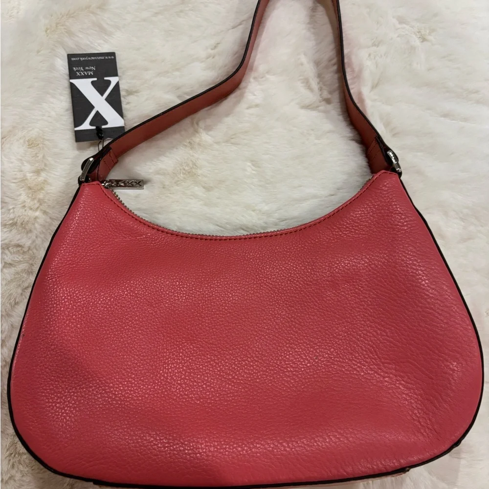 Maxx New York Coral Leather Hobo Bag